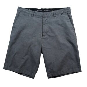 TravisMathew Golf Shorts Men 36 Grey Micro Houndstooth Pattern Performance